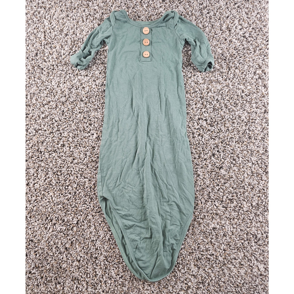 Caden Lane Baby Sz 0-3M bamboo knotted gown Sage Green Gender Neutral